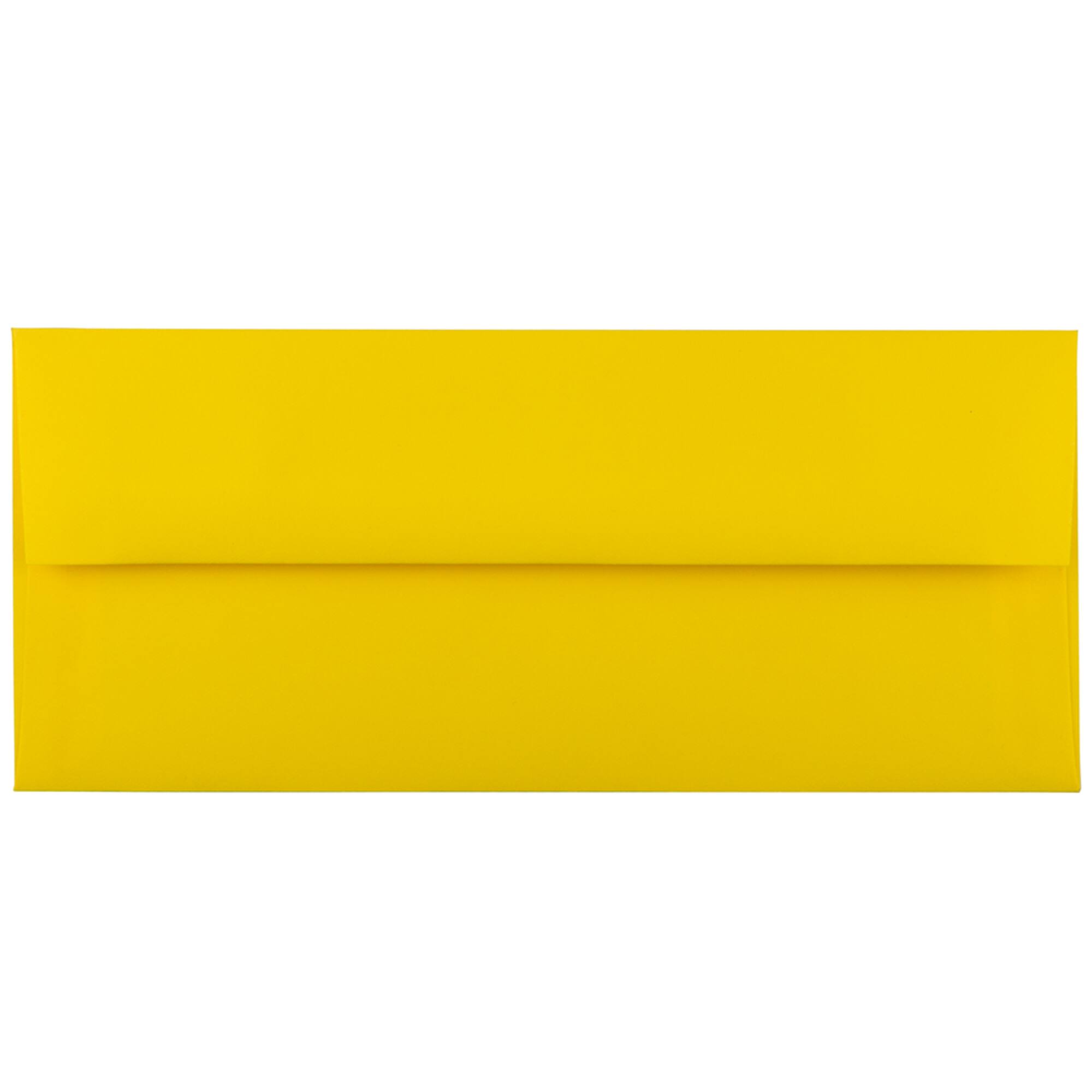 JAM Paper #10 Yellow Bright Hue Recycled Business Envelopes